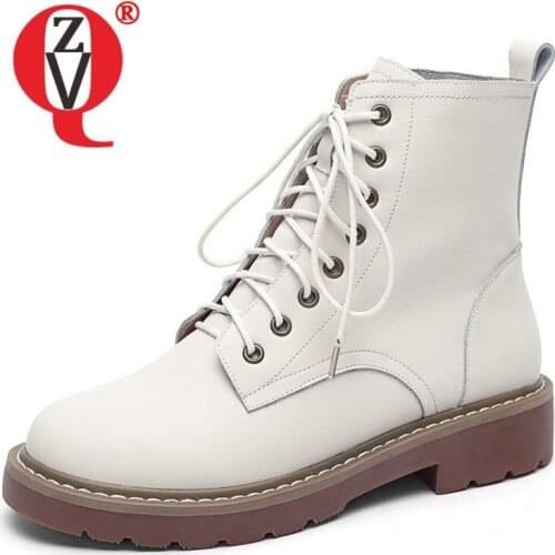 ZVQ Women winter New Style Fashion Leisure Flat bottom short boots Round Toe office lady Concise Comfortable Solid color