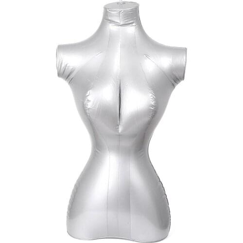 Female Half Body Form Inflatable Mannequin Dummy Torso Display Model Gray For Tailors Sewing Accessories