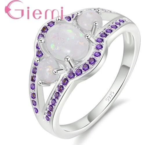 White/Green Option Shiny Rainbow CZ Crystal Female Bague Fashion Hollow Design 925 Sterling Silver Birthday Gifts
