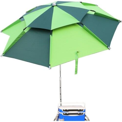 Outdoor fishing umbrella 2/2.2/2.4 meters double-layer universal reinforced fishing umbrella sun protection umbrella