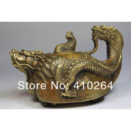 0116P [old craft ] Fast Shipping CHINESE OLD COPPER HANDWORK DRAGON TEA POT