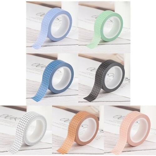 1/10pcs Colorful Grid Washi Tape Japanese Paper DIY Planner Masking Tape Adhesive Tapes Stickers Stationery Tapes Decorative