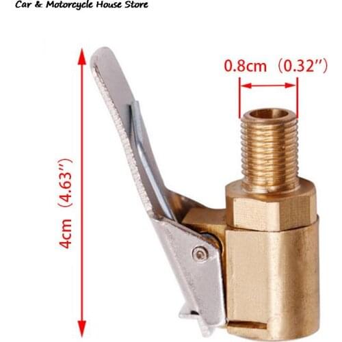 1PC Car Auto Brass 8mm Tyre Wheel Tire Air Chuck Inflator Pump Valve Clip Clamp Connector Adapter Car Accessories For Compressor