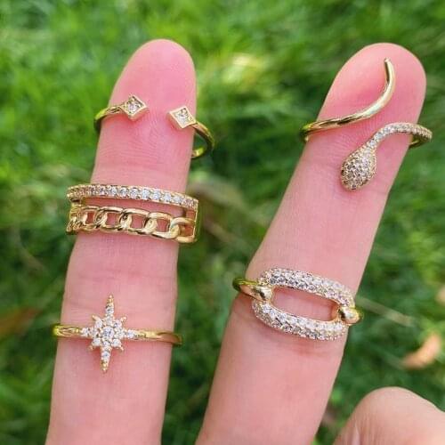10PCS, Hyperbole Gold Color Snake Star Rings For Women Gothic Geometric Bijoux Female Ring Trendy 2021 Jewelry Gifts Party