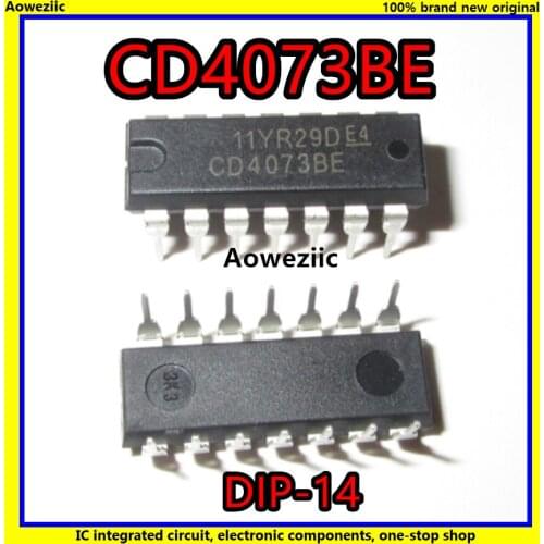 10Pcs/Lot CD4073BE CD4073 4073 DIP-14 CMOS AND Gates IC New Original Product