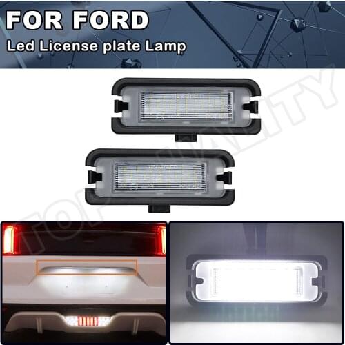2PCS No Error LED License Number Plate Lamp Lights For Ford Mustang 2015 2016 2017 2018 2019 Replace OEM FR3Z13550A