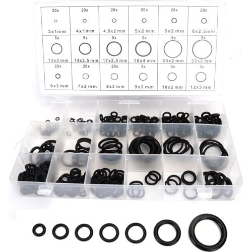 225 pcs Rubber O Ring O-Ring Washer Seals Watertightness Assortment Different Size With Plactic Box Kit Set