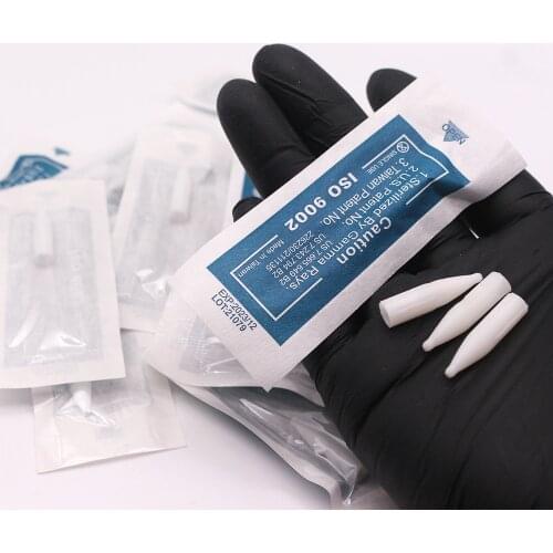 50Pcs/lot 3R Tattoo Tips White Needle Caps For Permanent Makeup Dragon/Mosaic/Merlin Biotouch Tattoo Machine