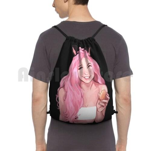 Belle Delphine Art Backpack Drawstring Bag Riding Climbing Gym Bag Belle Delphine Anime Gamer Girl Bath Water Tumblr Gamer