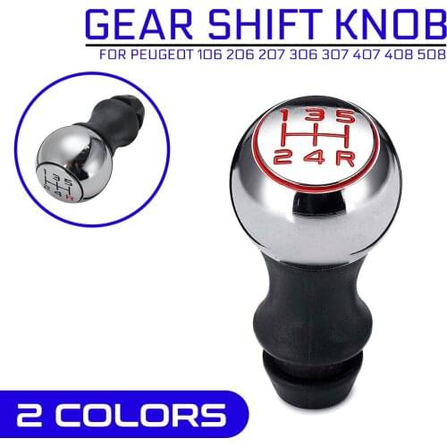 Car 5 Speed Gear Shift Knob Lever Shifter Gear Replacement Stick Aluminum For Peugeot 106 206 306 406 107 207 307 407 C2 C3 C4