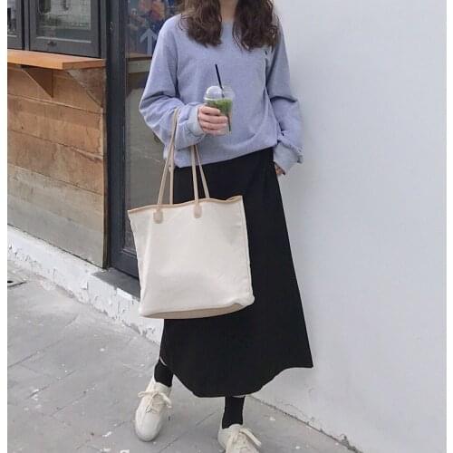 Women Canvas Panelled Shoulder Bag High Capacity Tote Bags for Women Girls School Book Laptop Handbag Beach Shopping Mummy Bag