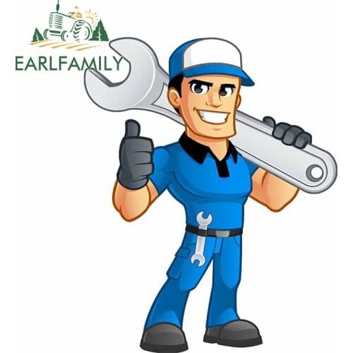 EARLFAMILY 13cm x 10.4cm For Auto Mechanic Funny Car Stickers Occlusion Scratch Decal Waterproof Motorcycle For JDM SUV RV