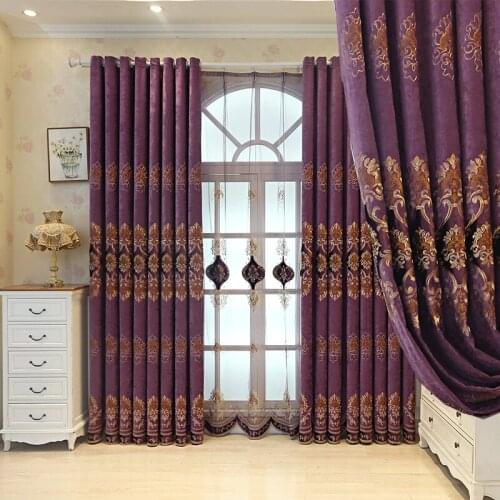 Bedroom European Curtains for The Living Room Window Shading Bronzing Cloth of Dining Key Luxury Style Flannelette