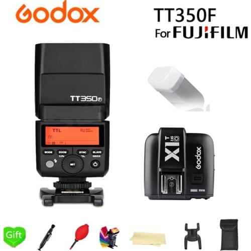 Godox TT350F Flash GN36 2.4G TTL Camera Flash Speedlite TT350 for Fujifilm fuji Camera + X1T-F Trigger Transmitter + Gift