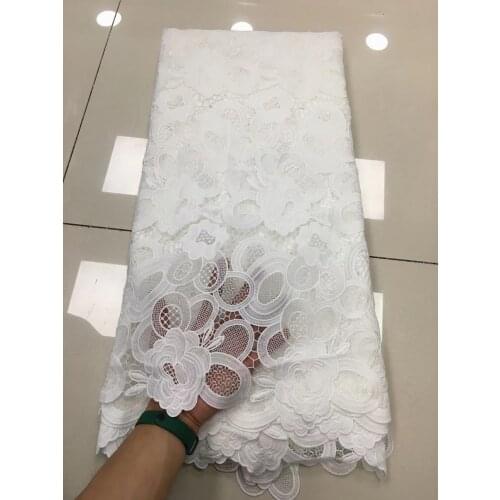 New White Water Soluble Cupion Guipure French Lace Fabric 2021 High Quality Hollow Out Cord 5 Yards African Lace Fabric J181