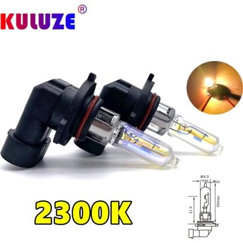 KULUZE 2 Pcs HB3 12V65W 9005 Headlamp 2300K P20d Halogen Lamp Replace Upgrade Super Yellow Rain And Fog Proof Light Car Bulbs