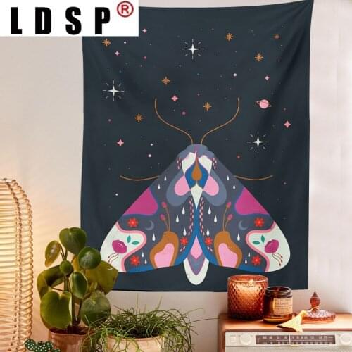 LDSP Moon Butterfly Tapestry Wall Hanging Carpet Beach Towel Background Cloth Blanket Yoga Mats Art Bedroom Dorm Home Decor