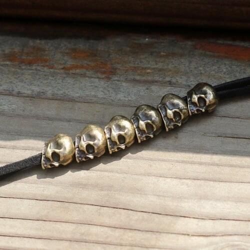 6PCS Small Skull Metal Hair Braid Dread Dreadlock Beads Cuffs Tube Rings For Hair Styling Accessories