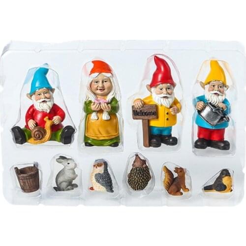 Mini Gnome Figurines Resin Fairy Funny Miniature Elf Figure Micro Dwarf Kit Potted Garden Decoration Statues Ornaments Gifts