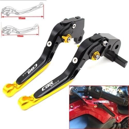 Motorcycle CNC Adjustable Foldable brake Clutch Levers for Honda CBR900RR 1993 1994 1995 1996-1999 with Logo (CBR900RR)
