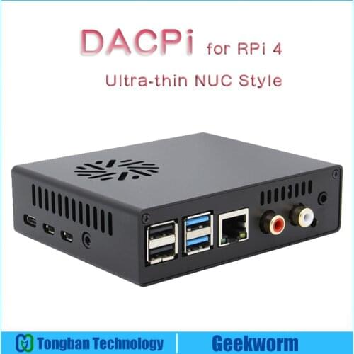 Geekworm DACPi for Raspberry Pi 4 Model B, NUC Aluminum Case with X950 Audio DAC Shield & Heatsink for Pi 4B