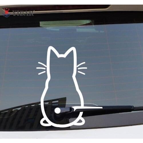 Funny Moving Tail Cat Car Sticker Window Wiper Decals Rear Windshield Sticker