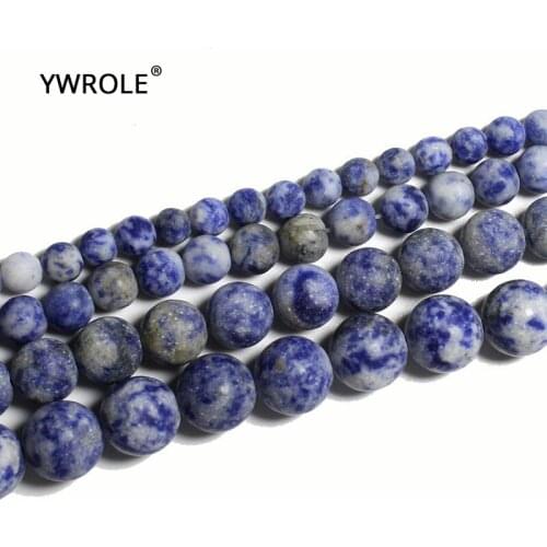 Natural Dull Polish White Point Sodalite Stone Beads For Jewelry Making DIY Bracelet Necklace 4/6/8/10/12 mm 15'' Wholesale