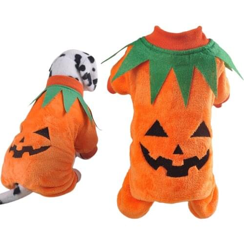 2019 New Halloween Pet Costume Creative Cute Pumpkin Pet Apparel Dog Costume Dog Clothes Novelty Funny Pet Party Cosplay Apparel