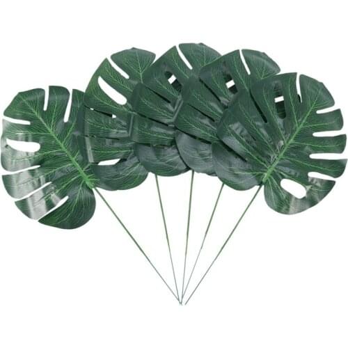 Fake Faux Artificial Tropical Palm Leaves for Home Kitchen Party Decorations or Handcrafts 24 Counts