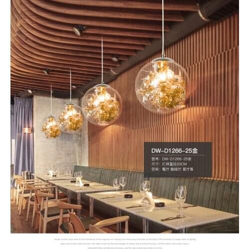 Industry contracted glass ball chandelier stainless steel vine study dining-room sitting room bedroom chandeliers