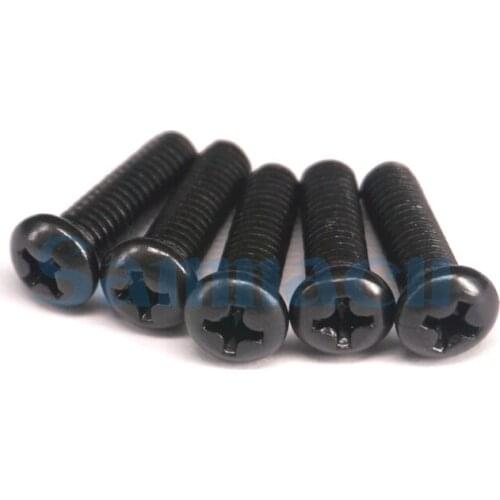 Qty50 M5 Phillips Pan Head Machine Screws Black Steel