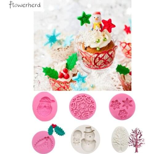 Christmas Set Santa Silicone Mold Snowman Christmas Tree Snowflake Resin Mold Fondant Cake Mold Chocolate Mold Cake Decorating