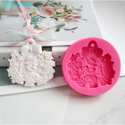 Diy aromatherapy plaster Molds Ins car pendant Korean flower girl pendant silicone Ceramic mold