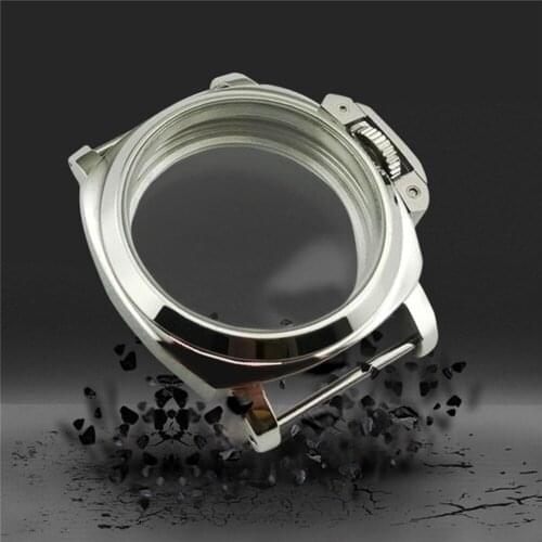 For ETA 6497 6498 Movement Replacement Watch Case 44mm Polished Stainless Steel Watch Shell