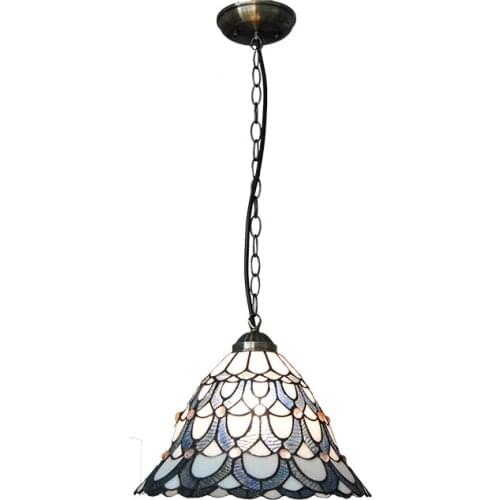 Tiffany Baroque Stained Glass Suspension Lights E26/E27 Vintage Creative Blue Speaker For Home Parlor Dining Room Lighting PL725