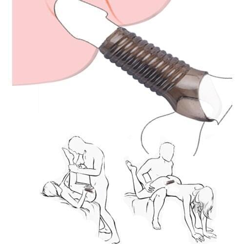 No Vibator Penis Extender Sleeve Reusable Cock Ring Penis Enlargement Enhancer Erotic Sex Toys For Men Couples Intimate Goods