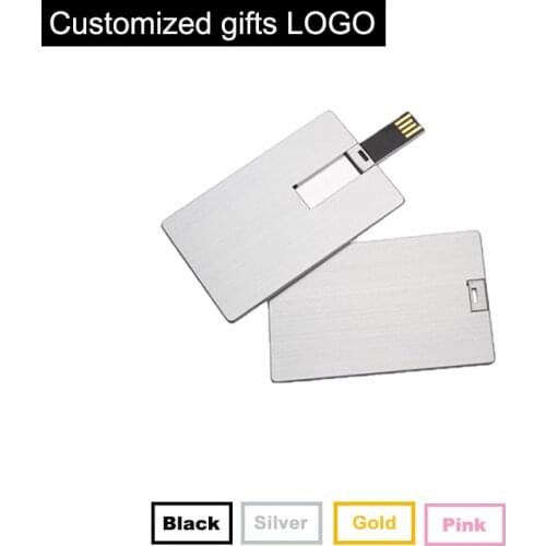 Goblow Credit Card USB Disk 16g Custom photo company logo gift 8gb 64gb cle usb flash drive 32 gb 2.0 metal pen drive