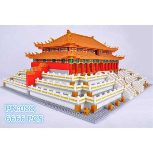YZ 6666+pcs Forbidden City model DIY Diamond China Capital Landmark imperial palace Building Blocks Bricks Kit children toys