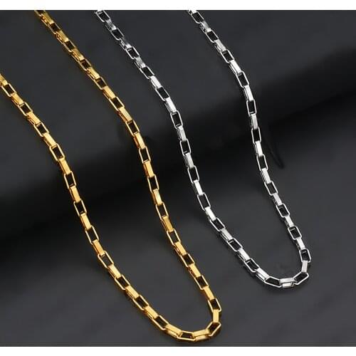 1Pc Stainless Steel Width 1.5/2/2.5/3/4mm Long Box Chain Necklace For Men Women DIY Jewelry Findings Making