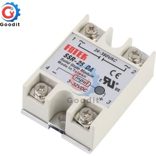 2PCS/Lot Solid State Module Solid State Relay Shield SSR-25DA 25A 3-32V DC to 24-380V AC SSR-25 Power Supply Relay Module Board
