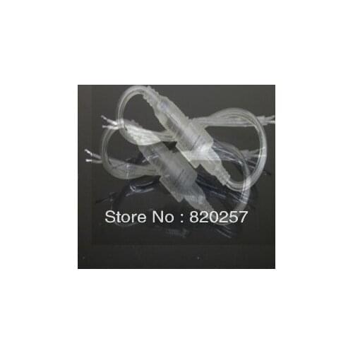 Free shipping 20pcs Lot waterproof connector cable transparent female and male in pair for single color