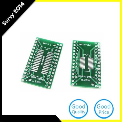 20pcs TSSOP28 / SSOP28 to DIP28 Pinboard SMD to DIP Adapter 0.65/1.27mm diy electronics