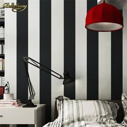 Beibehang papel de parede 3d wallpaper for walls Modern Brief Vertical Black and White Stripe Roll For Living room papel pintado