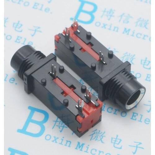 40pcs 6.35MM headphone jack audio video jack mono microphone socket amplifier plug outlet PJ-602A audio jack microphone jack