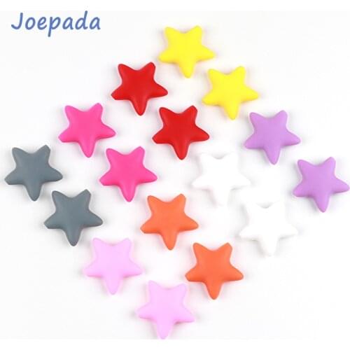 50Pcs/lot Silicone Beads Joepada Star Baby Teether BPA Free Silicone Teething Beads Baby Chew Teething Necklace Baby Teether Toy