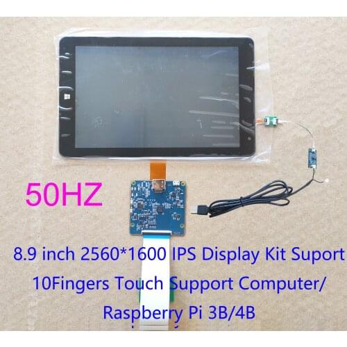 8.9 inch TFTMD089030 2560*1600 2K HD display kit MIPI To HDMI Supports Raspberry Pi 3/4 USB Capacitive Touch Screen Digitizer