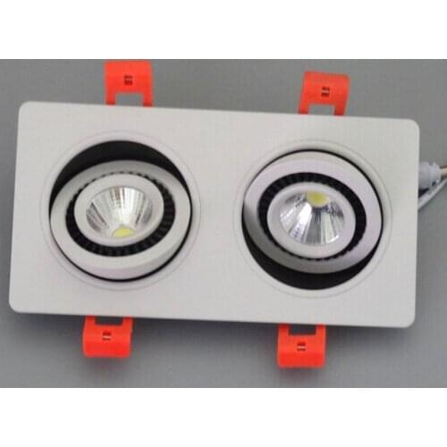 Free Shipping 2*10W Warm Cold White Double COB Led Down light 20W Dimmable Led Ceiling lamp 360 degree rotation Light AC85-265V