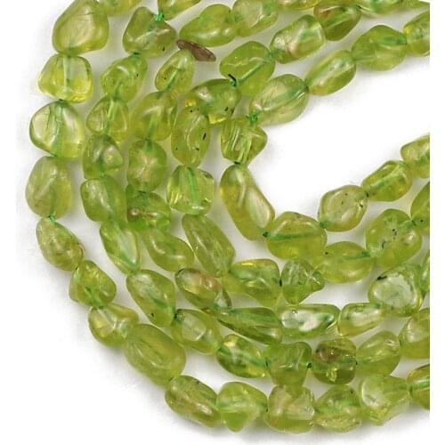 HGKLBB Natural Stone crystal Olive Quartz beads Irregular Loose Peridot beads for Jewelry making 4~6mm bracelets necklace DIY