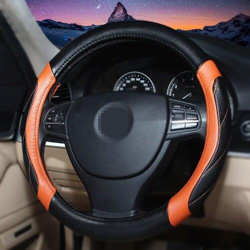 Steering Wheel Cover Imitation leather Non-slip Auto Supplies Split joint Five colors Four Seasons General Car styling For 38cm