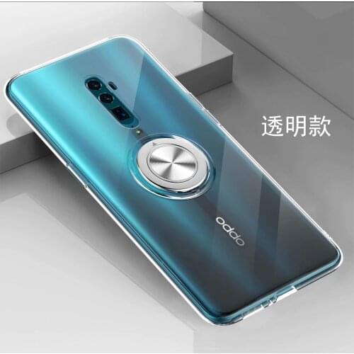For OPPO Reno 10X Zoom Case With Ring Stand Magnet Soft Transparent Protective Back Cover case for oppo reno 10x phone shell